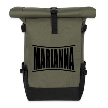 nom t-shirt Marianna t-shirt idée cadeau - Sac à dos roll top - olive/noir - Devant
