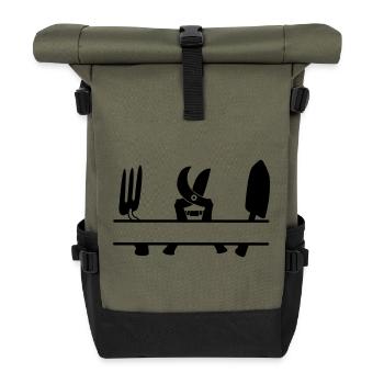 Bannière de texte de l’outil jardinier - Sac à dos roll top - olive/noir - Devant