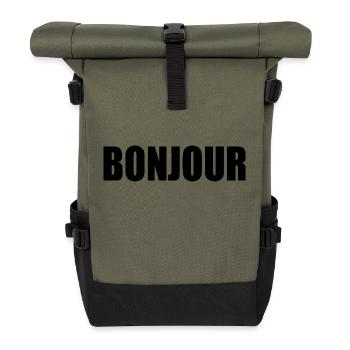 Bonjour - Sac à dos roll top - olive/noir - Devant