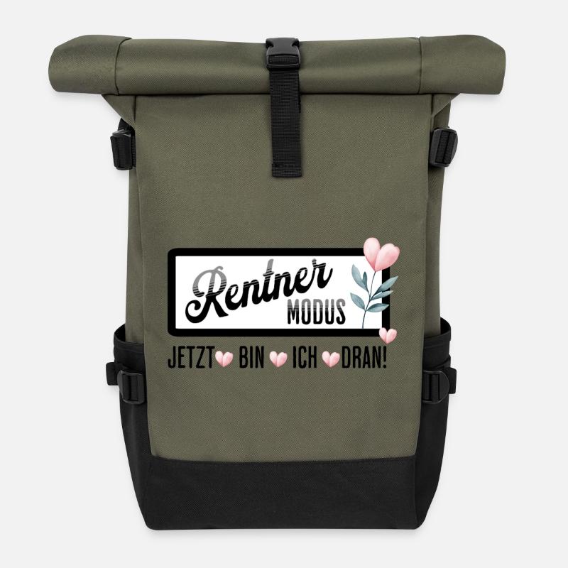 Rentner Modus – Jetzt bin ich dran - Rolltop Rucksack - Olive/Schwarz