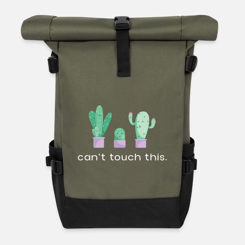 On ne peut pas toucher à ce cactus dansant qui dit - Sac à dos roll top - olive/noir