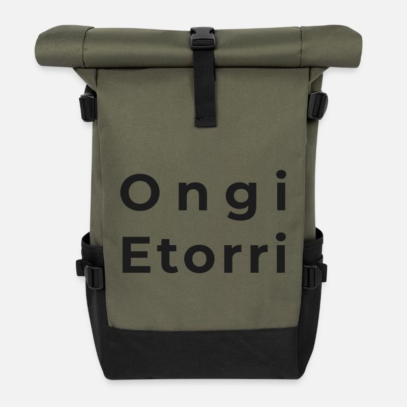 Ongi Etorri Typo Minimalist - Sac à dos roll top - olive/noir