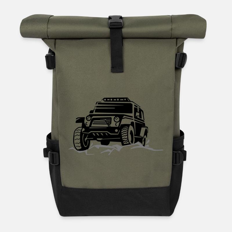 Silhouettes de SUV - Sac à dos roll top - olive/noir
