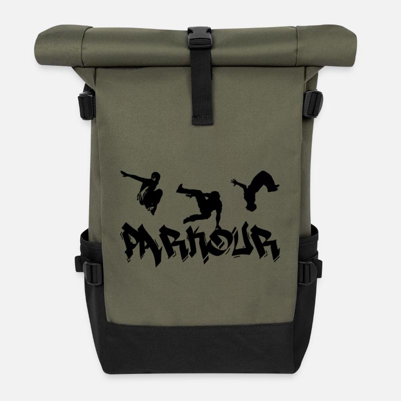 Parkour - Sac à dos roll top - olive/noir
