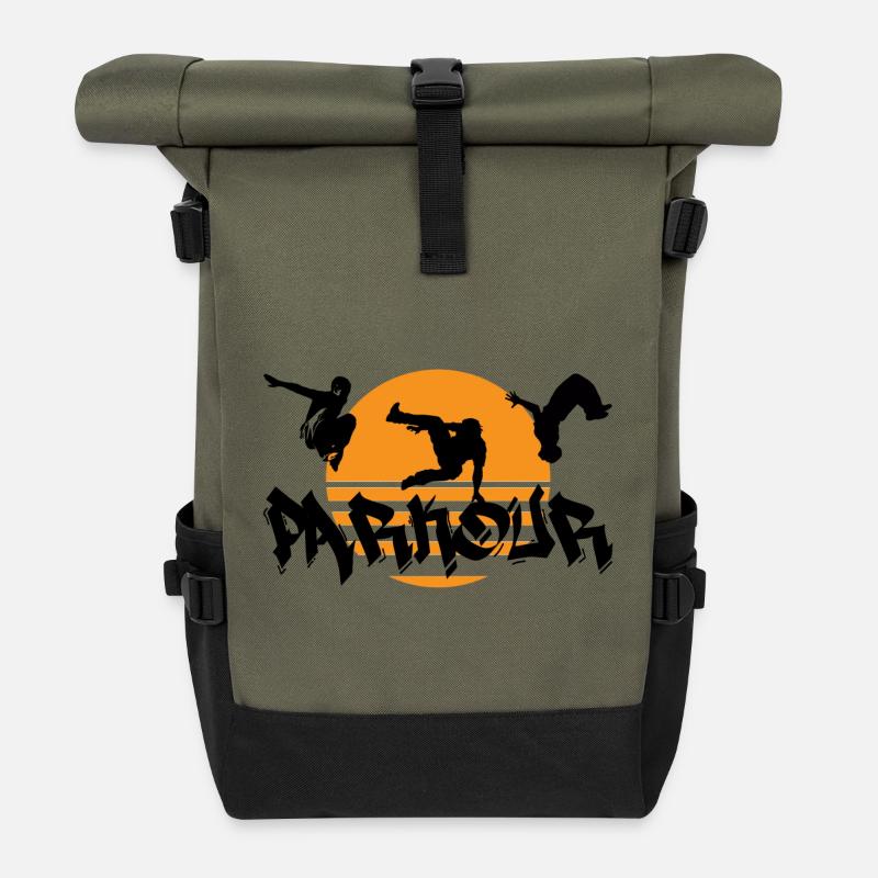 Parkour - Rolltop Rucksack - Olive/Schwarz