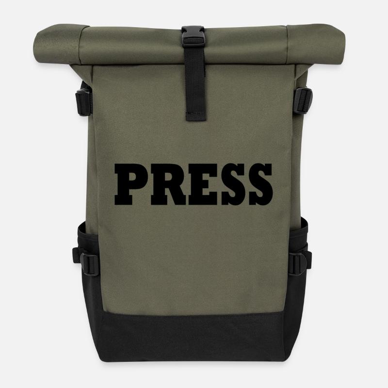 Press - Sac à dos roll top - olive/noir