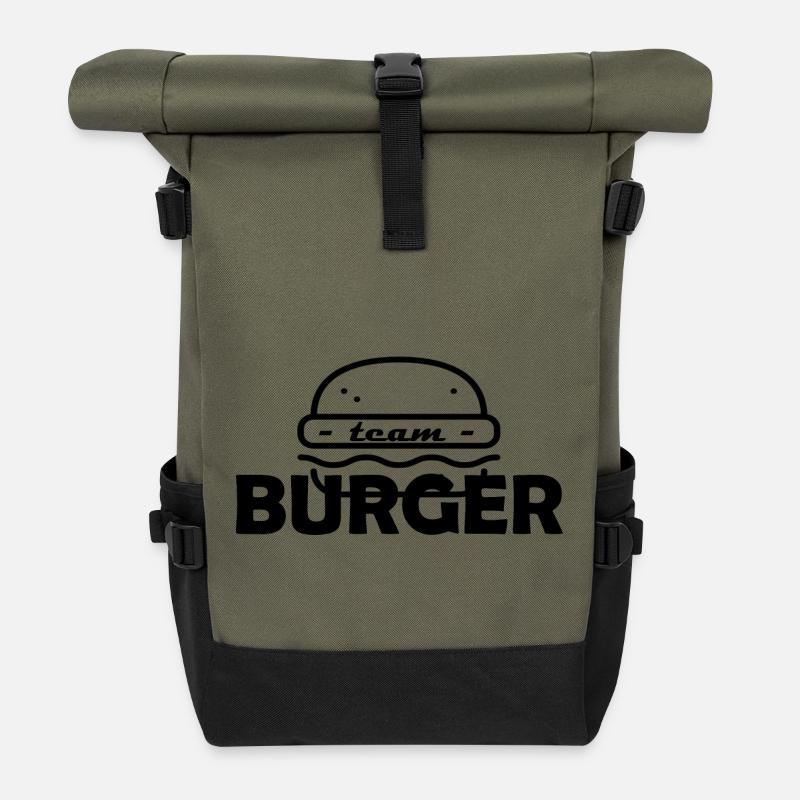 team burger - Sac à dos roll top - olive/noir
