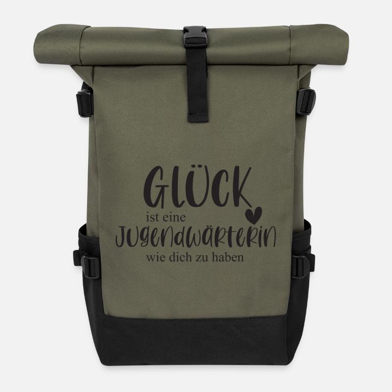 Jugendwärterin Freiwillige Feuerwehr Ehrenamt - Rolltop Rucksack - Olive/Schwarz