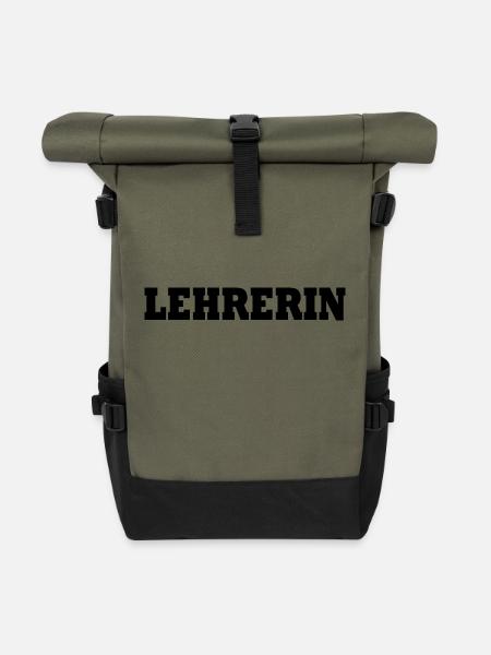 Lehrerin - Rolltop Rucksack - Olive/Schwarz