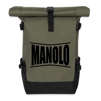 Manolo name t-shirt t-shirt gift idea - Roll Top Backpack - olive/black - Front