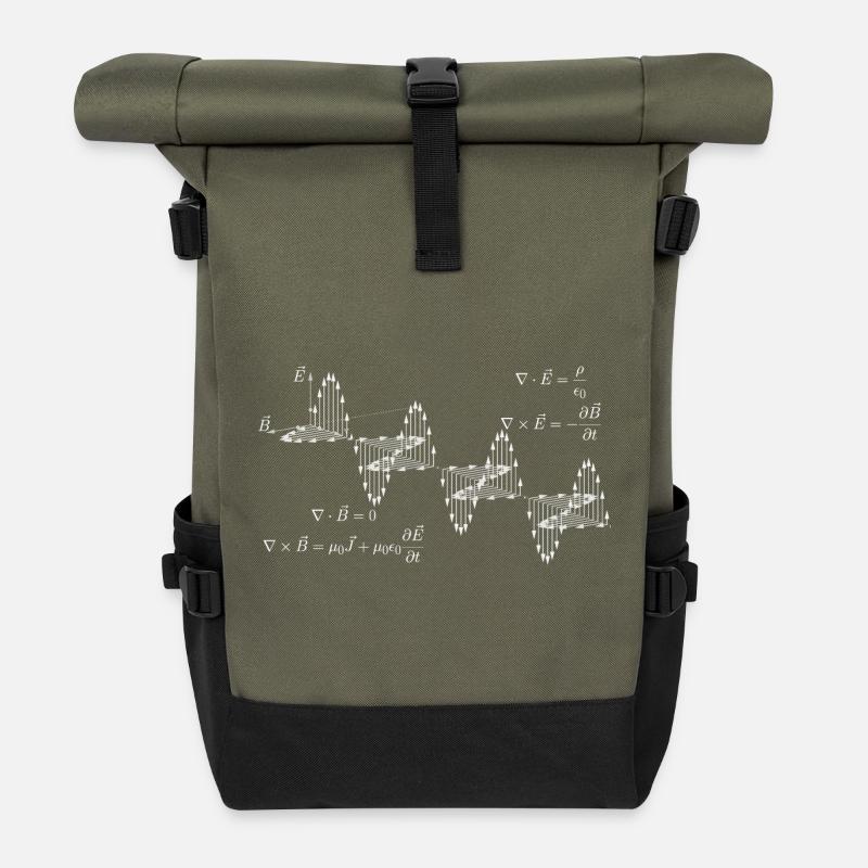 Maxwell's equations - Roll Top Backpack - olive/black