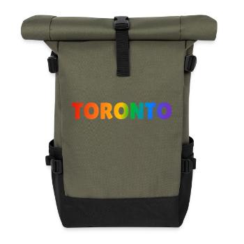 Toronto Regenbogen LGBTQ Gay Pride - Rolltop Rucksack - Olive/Schwarz - Vorne