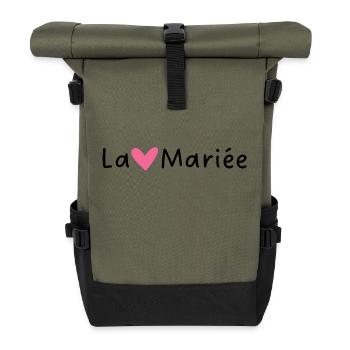 Die Braut Rosa Herz - Rolltop Rucksack - Olive/Schwarz - Vorne
