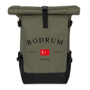 Bodrum Türkiye – Souvenir et cadeau de vacances - Sac à dos roll top - olive/noir - Devant