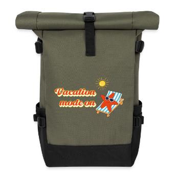 Vacation mode on – Summer Holiday Statement - Roll Top Backpack - olive/black - Front
