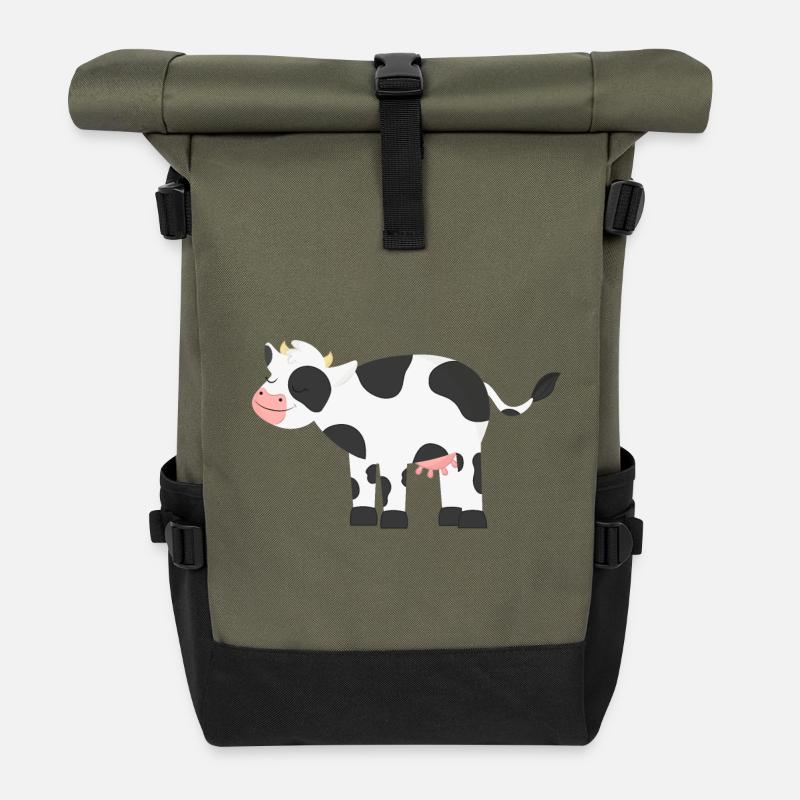 Vache Vaches - Sac à dos roll top - olive/noir