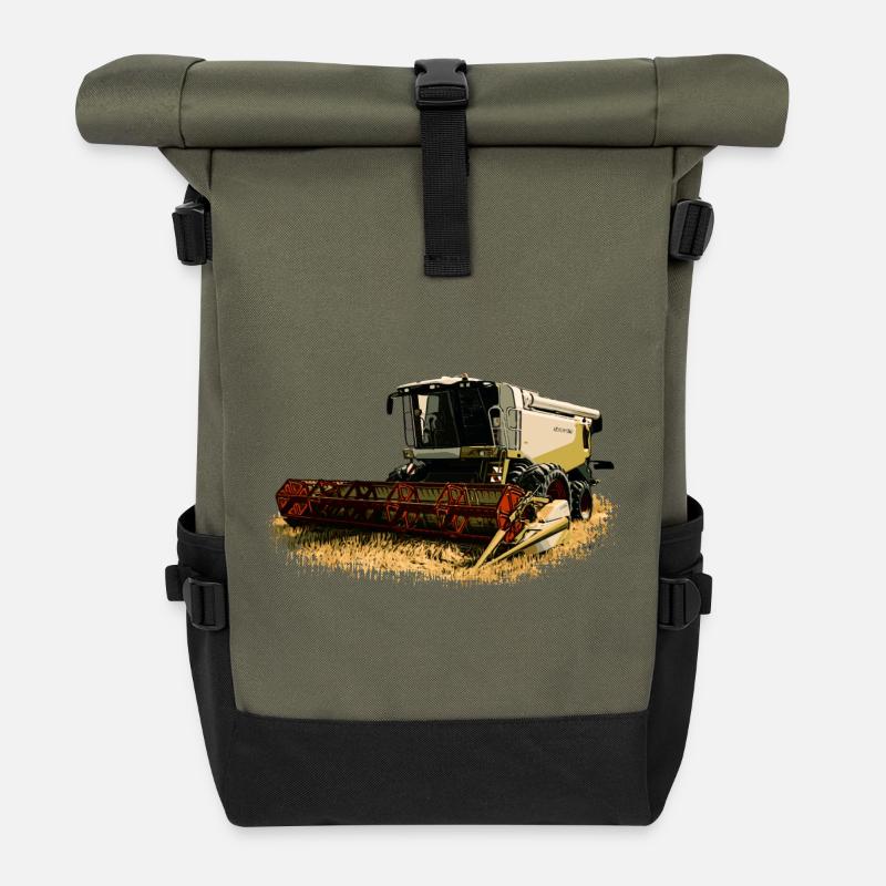 Claas Mähdrescher Lexion 550 - Rolltop Rucksack - Olive/Schwarz