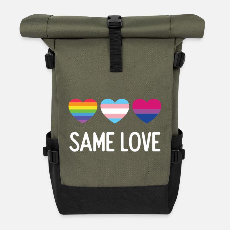 Pride Month LGBTQ - Gleiche Liebe - Rolltop Rucksack - Olive/Schwarz
