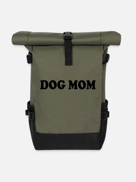 Dog mom - Rolltop Rucksack - Olive/Schwarz