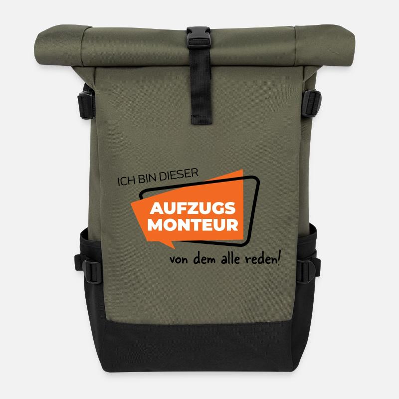 Aufzugsmonteur - Rolltop Rucksack - Olive/Schwarz