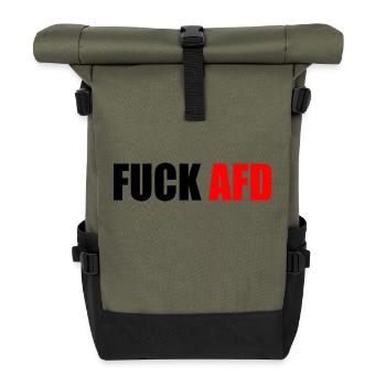 Fuck afd - Roll Top Backpack - olive/black - Front