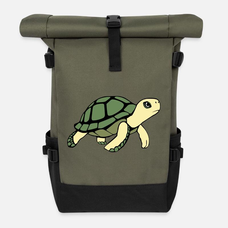 Schildkröten Schildkröten - Rolltop Rucksack - Olive/Schwarz