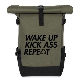 Réveille-toi en pleine crise - Motivation audacieuse - Sac à dos roll top - olive/noir - Devant