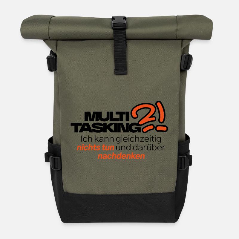 Multitasking mit Stil - Rolltop Rucksack - Olive/Schwarz