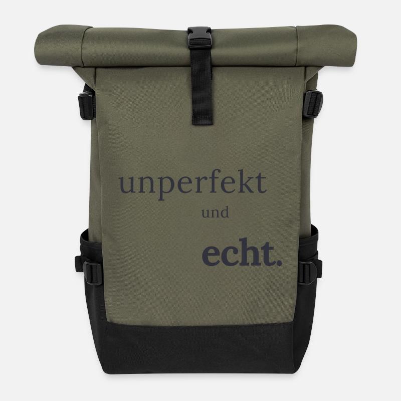 imparfait et authentique - Sac à dos roll top - olive/noir