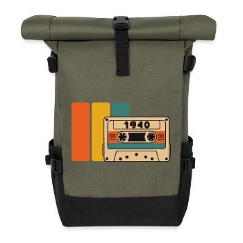 1940 Birthday 1940 Born 1940 Birthday - Roll Top Backpack - olive/black - Front