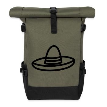 Mexikanischer Hut - Rolltop Rucksack - Olive/Schwarz - Vorne