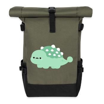 Ankylosaurus Annie - Rolltop Rucksack - Olive/Schwarz - Vorne