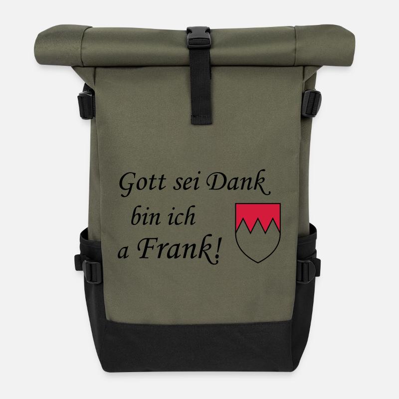 Gott sei dank Frank - Rolltop Rucksack - Olive/Schwarz