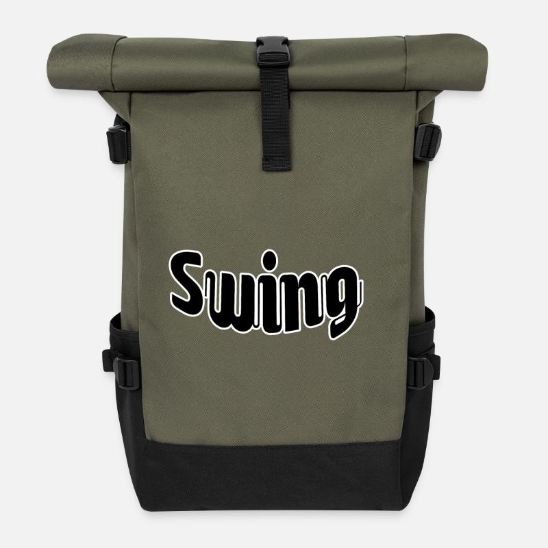 Balançoire - Sac à dos roll top - olive/noir