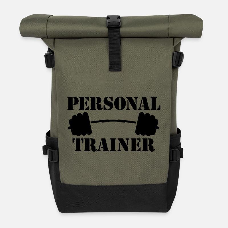personal trainer - Rolltop Rucksack - Olive/Schwarz