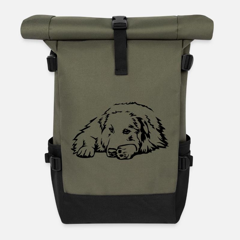 Pyrenäenberghund - Rolltop Rucksack - Olive/Schwarz