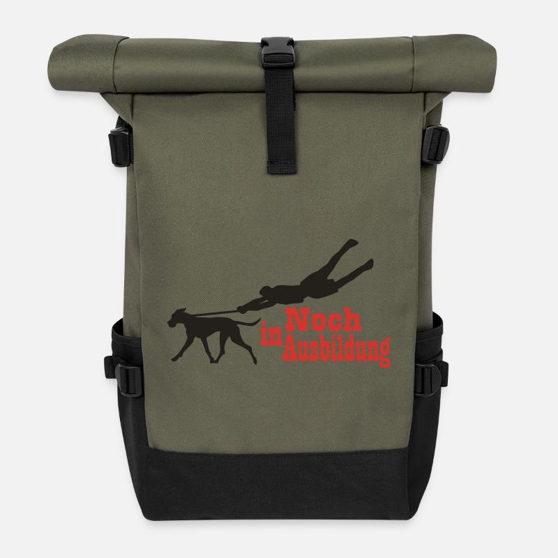 Noch in Ausbildung - Variante bis 2 Farben - Rolltop Rucksack - Olive/Schwarz