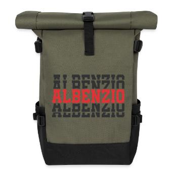 Albenzio t-shirt gift t-shirt stacked text - Roll Top Backpack - olive/black - Front
