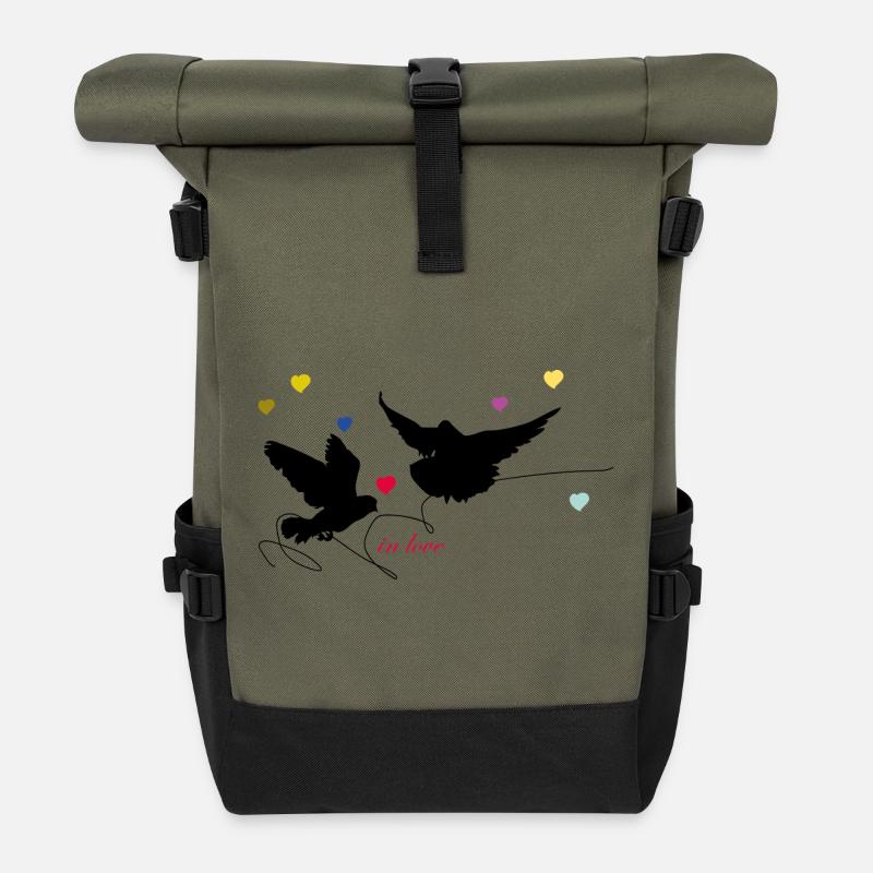 Turteltauben - Rolltop Rucksack - Olive/Schwarz
