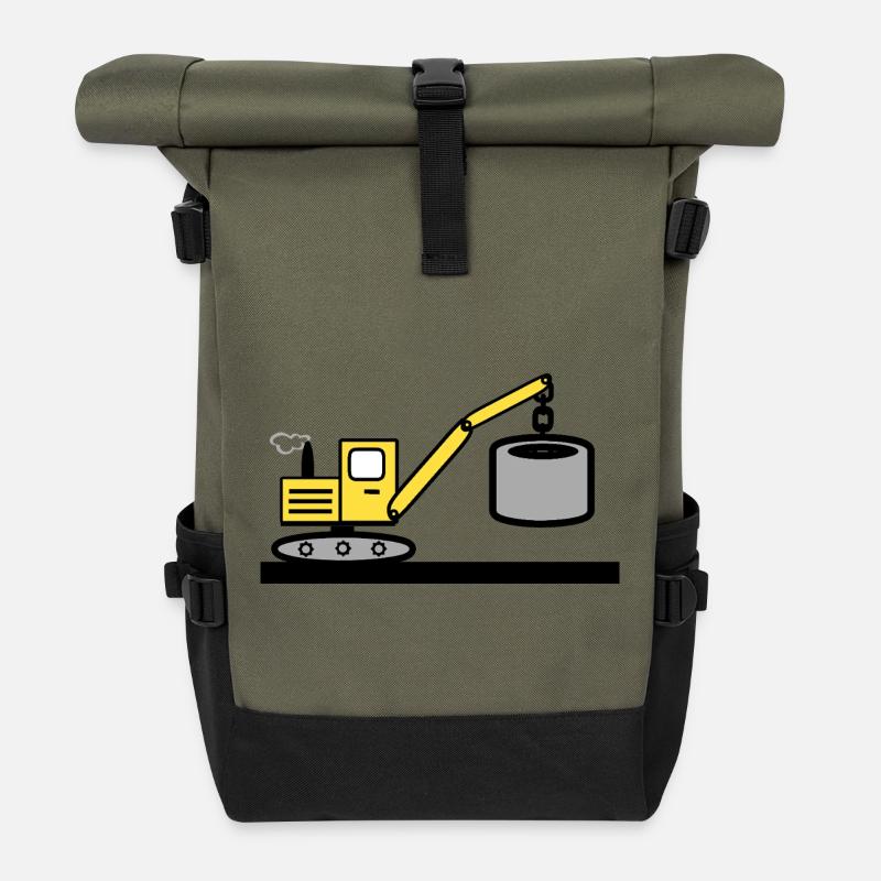 Excavator - Roll Top Backpack - olive/black