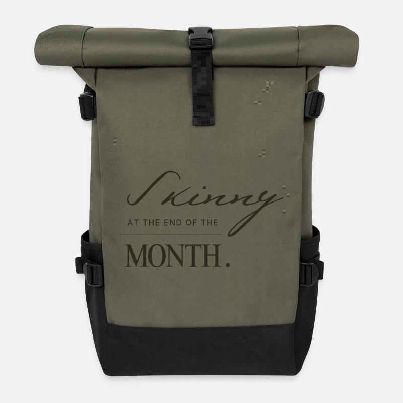 TShirt Skinny n 3 - Rolltop Rucksack - Olive/Schwarz