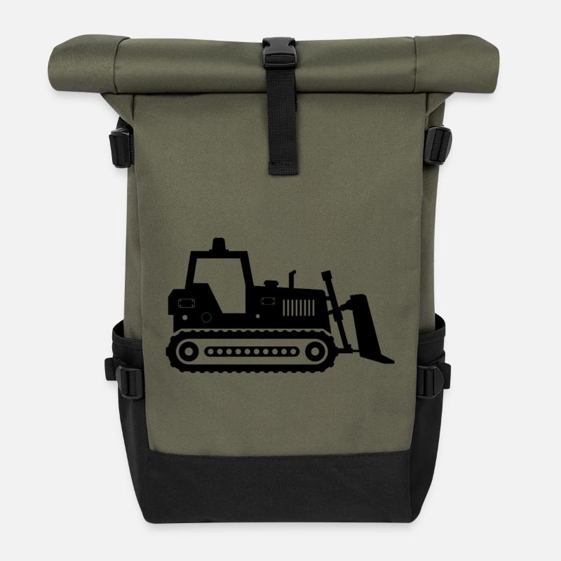 Planierraupe - Rolltop Rucksack - Olive/Schwarz