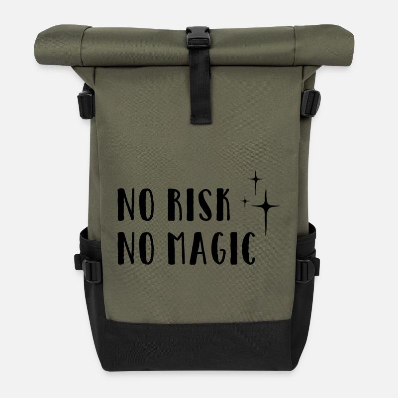 No Risk – No Magic - Rolltop Rucksack - Olive/Schwarz