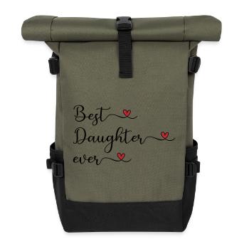 Daughter - best daughter in the world - Roll Top Backpack - olive/black - Front