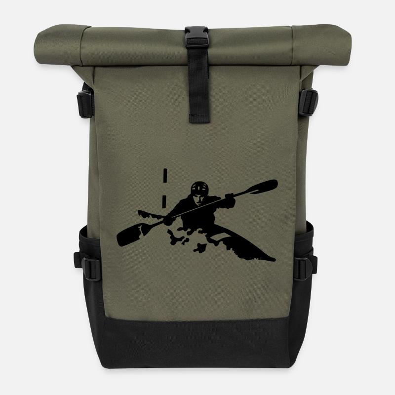kayak - Sac à dos roll top - olive/noir