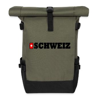 Switzerland - Roll Top Backpack - olive/black - Front