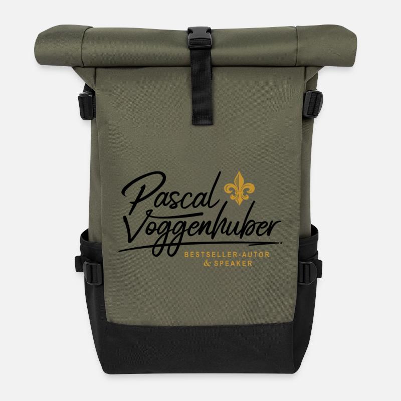 Pascal Voggenhuber Autor & Speaker - Rolltop Rucksack - Olive/Schwarz