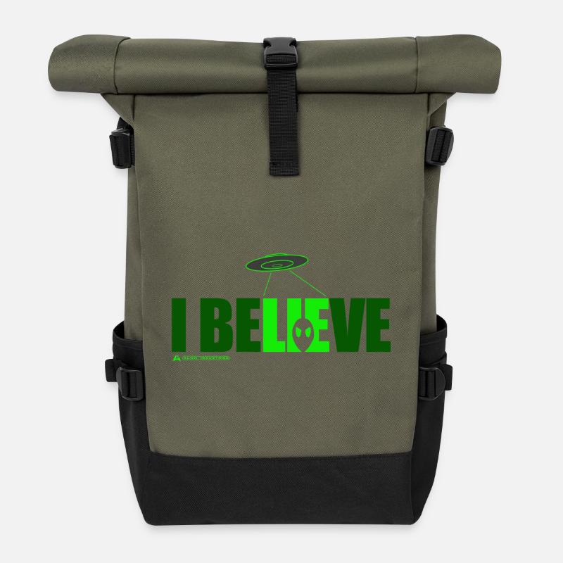 i believe - Roll Top Backpack - olive/black