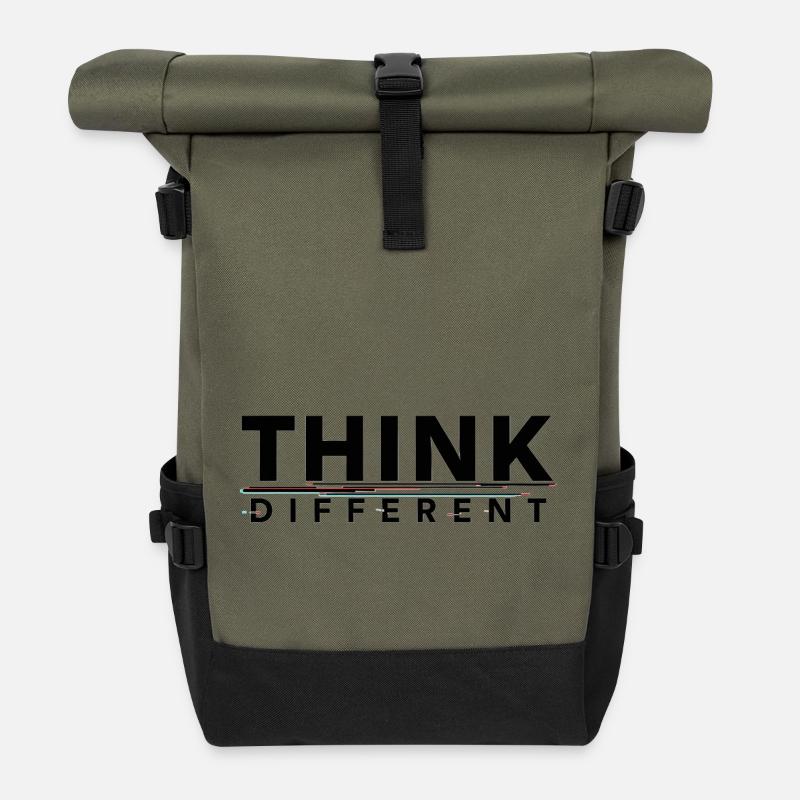 Empowering Think Different Motivation Design - Roll Top Backpack - olive/black