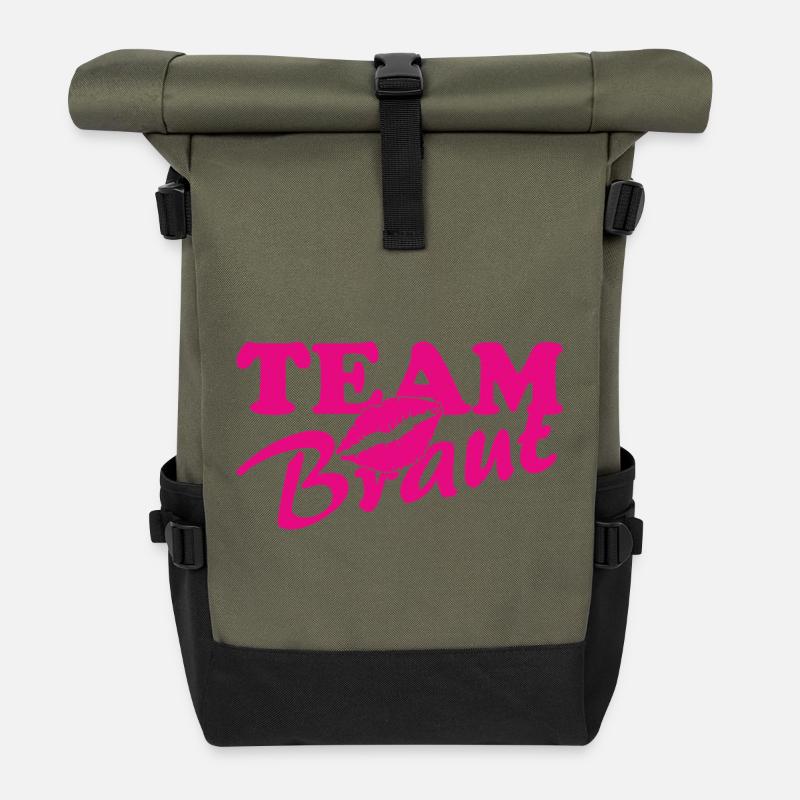 Team Brant Lippenkuss Neon Pink - Rolltop Rucksack - Olive/Schwarz
